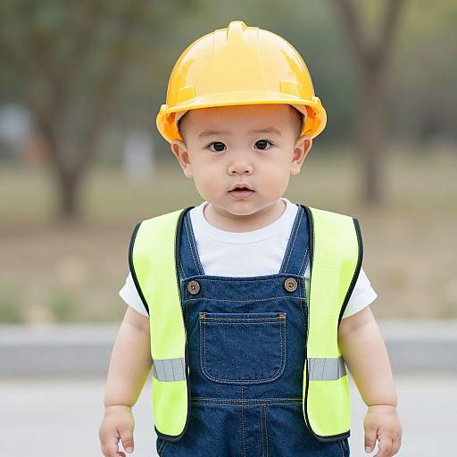 Infant Boy in Construction Outfit