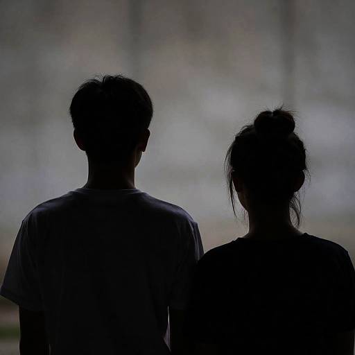 Silhouetted Portrait of Two Friends