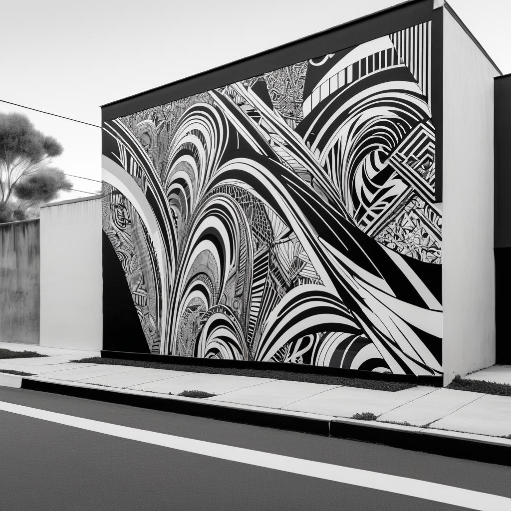 Minimalist Black and White Graffiti Art