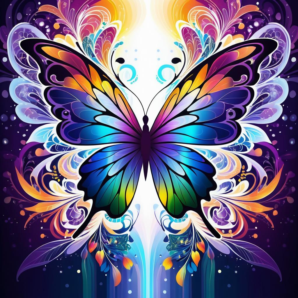 Vibrant Butterfly Wings and Flower Connection