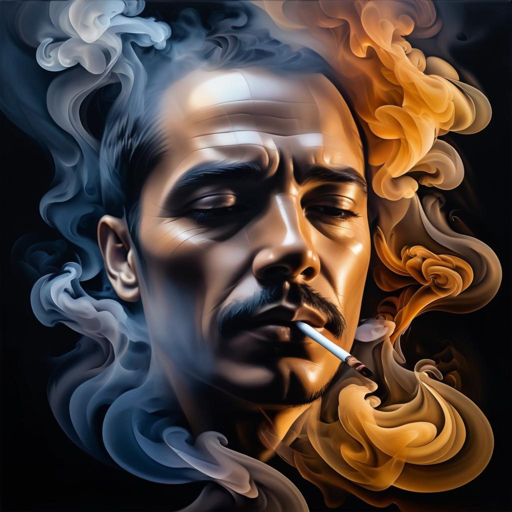 Surreal Smoke Portrait of a Man