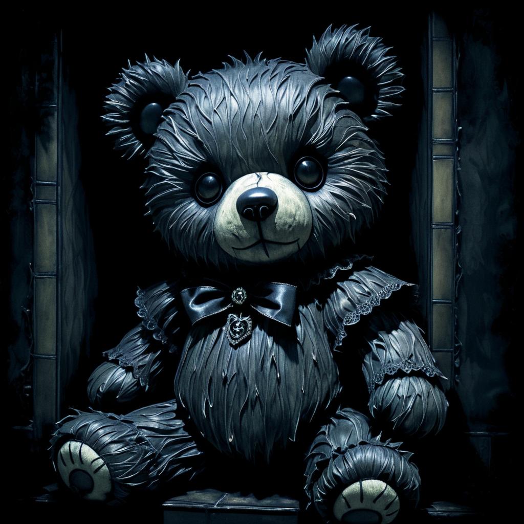 Gothic Haunted Teddy Bear Art