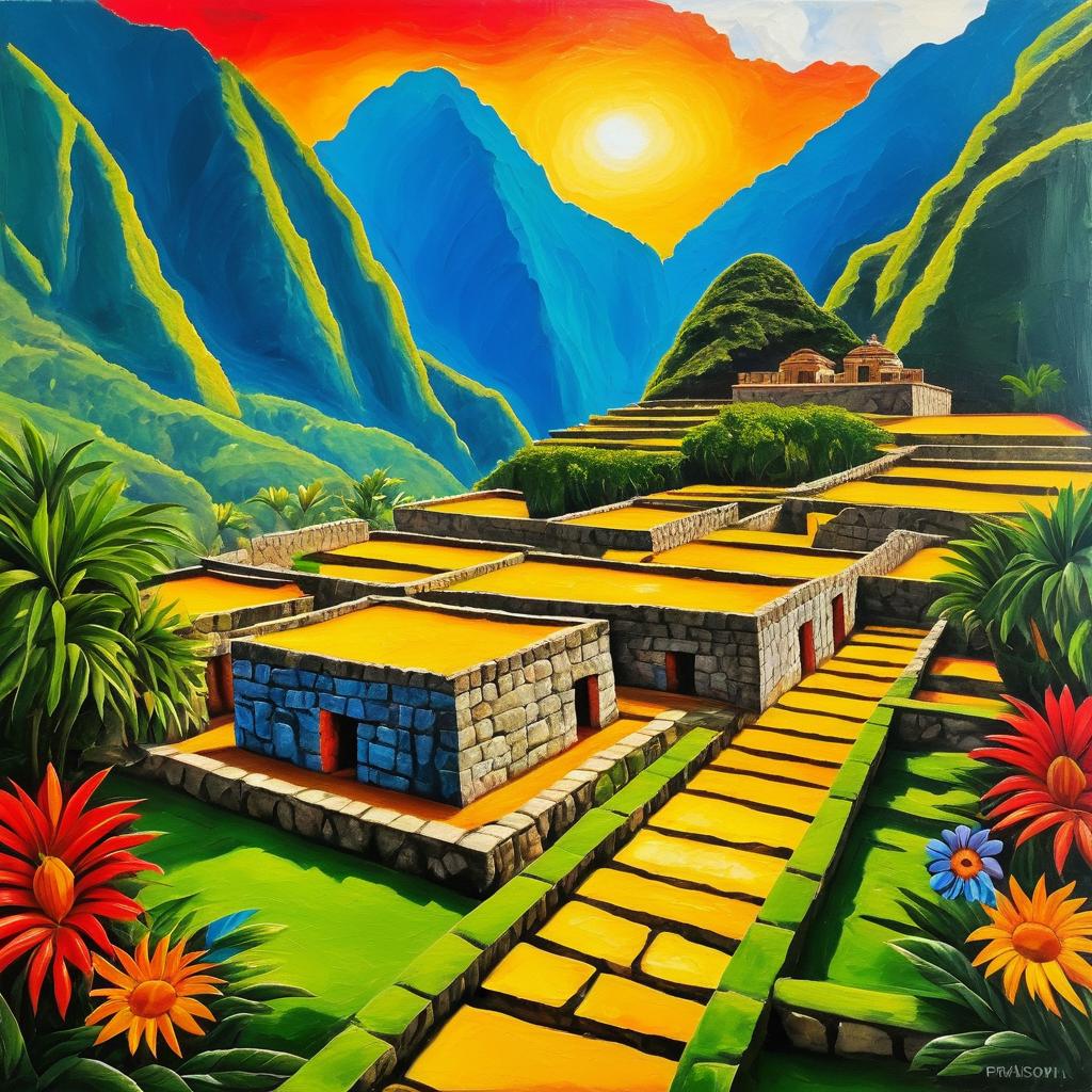 Frida Kahlo Inspired Machu Picchu Painting