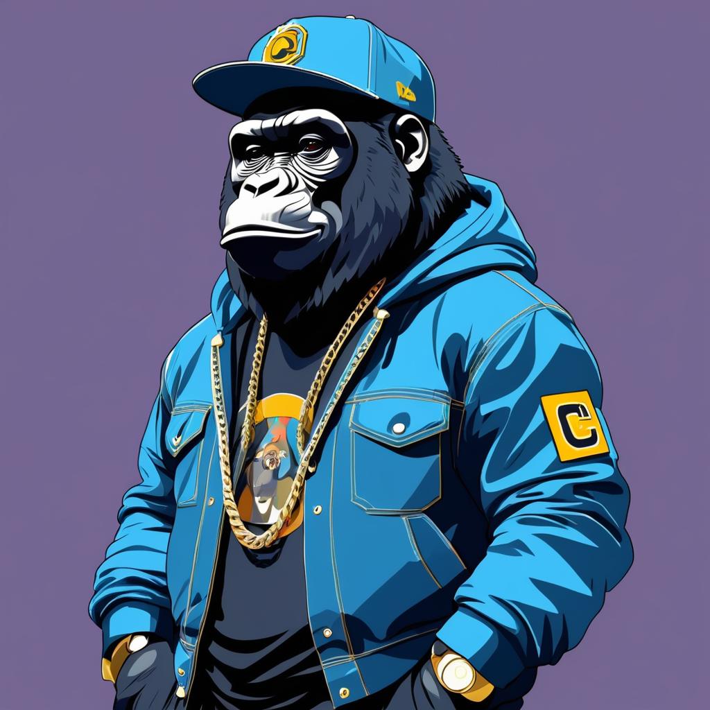 Gorilla Rapper in Urban Style