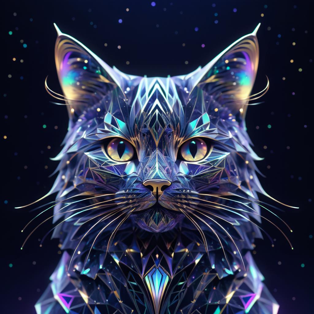 Intricate Cat Portrait of Stars