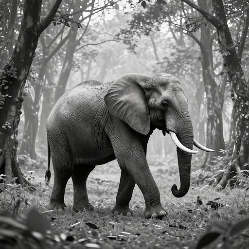 Monochromatic Elephant in Mirrored Forest