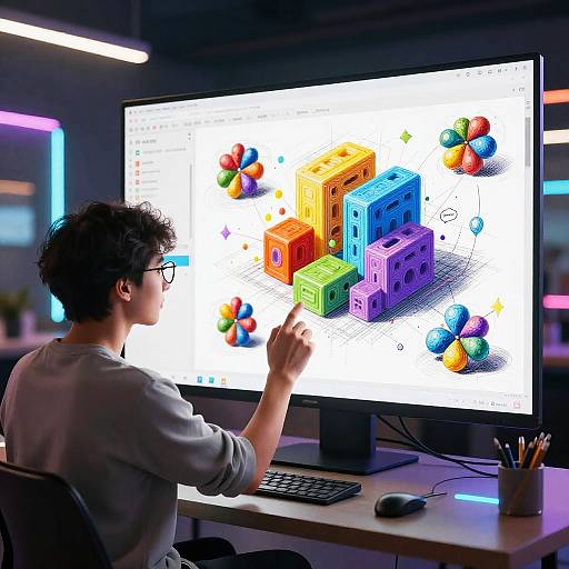 Futuristic AI AR Drawing Interaction
