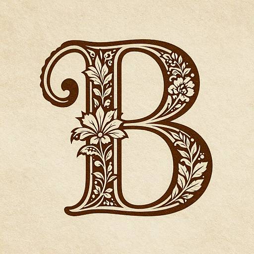 Ornate Floral Letter B Design