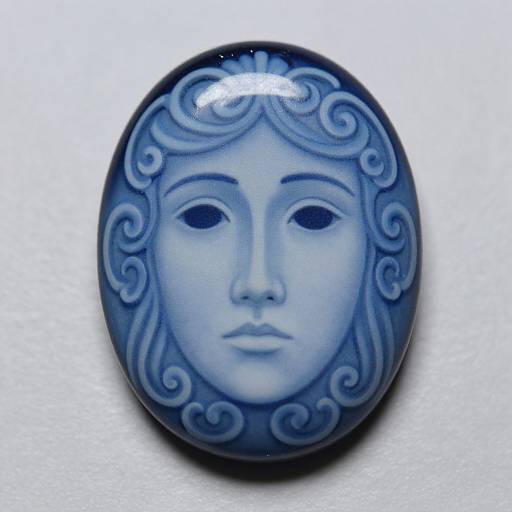Art Nouveau Blue Mask Cabochon