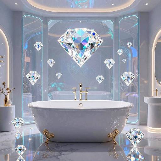 Futuristic Neon Diamond Bathtub