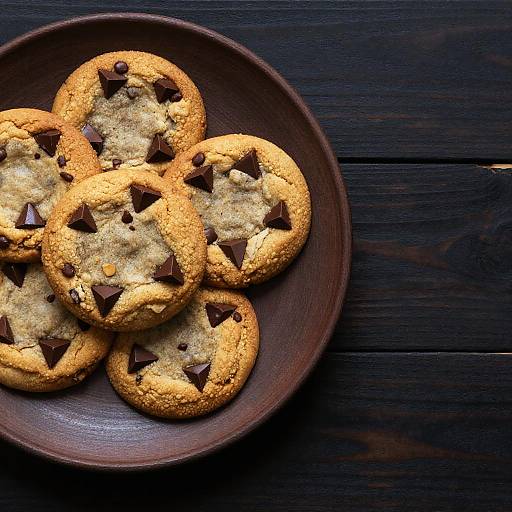 Rustic Chocolate Chip Cookies Top-Down