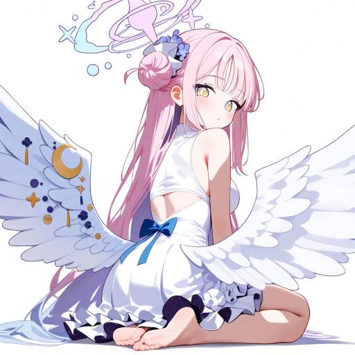 Enchanting Girl with Feathered Wings