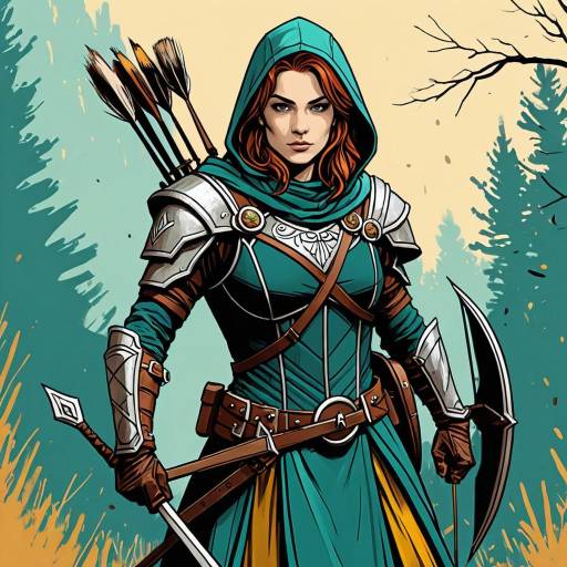 Red-Haired Rogue Archer in Emerald Hooded Armor