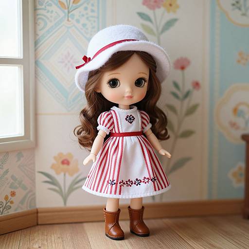 Whimsical Detailed Female Doll Portrait