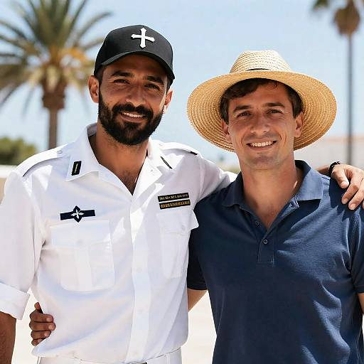 Two Friends Under Palm Trees