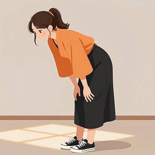 Contemplative Young Woman in Kimono Style