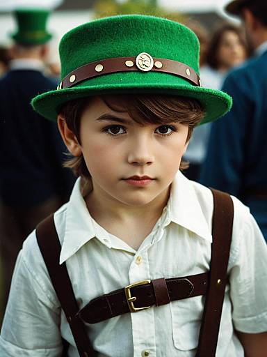 Realistic Irish Costume Boy Portrait