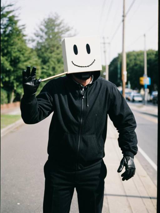 Humorous Candid of Stickman Costume