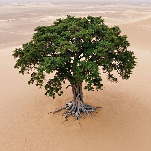 Aerial View of Mythical Desert Tree