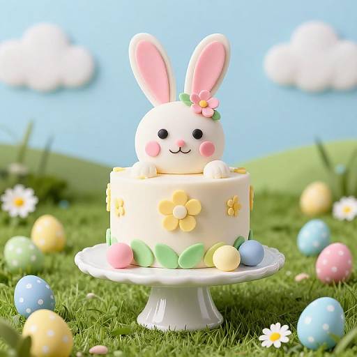 Easter Bunny Cake Stand Display