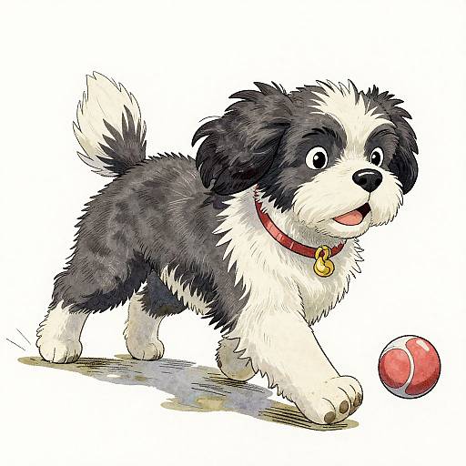 Studio Ghibli Style Cavachon Dog