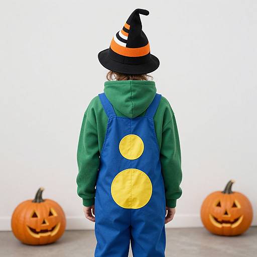 Halloween Costume with Pumpkin Background