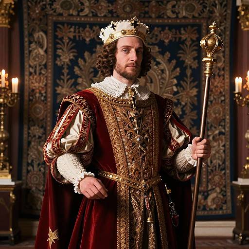 Vibrant Renaissance King Portrait