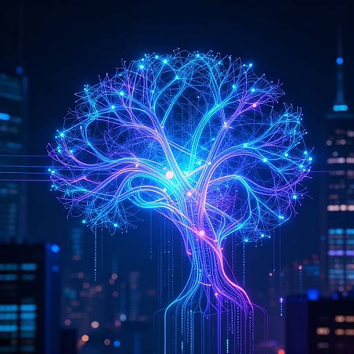 Neon Neural Network Classification Concept