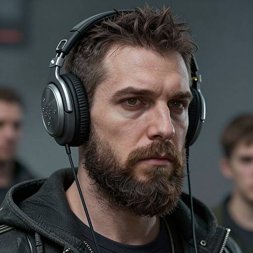 Hyper-Realistic Bearded Man Portrait