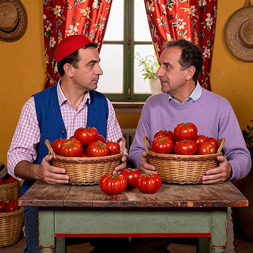 Rustic Italian Tomato Harvest Scene