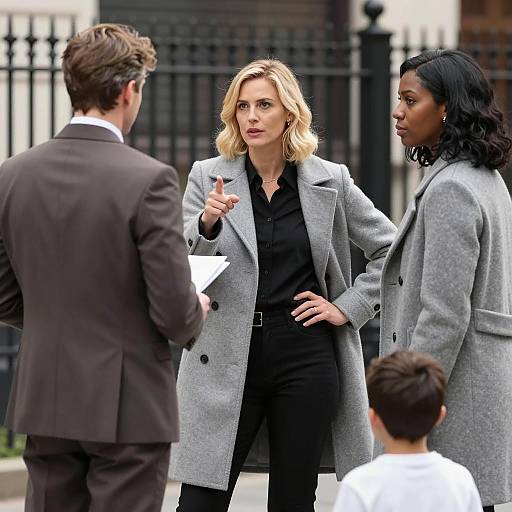 Disagreement on Street Between Adults with Child