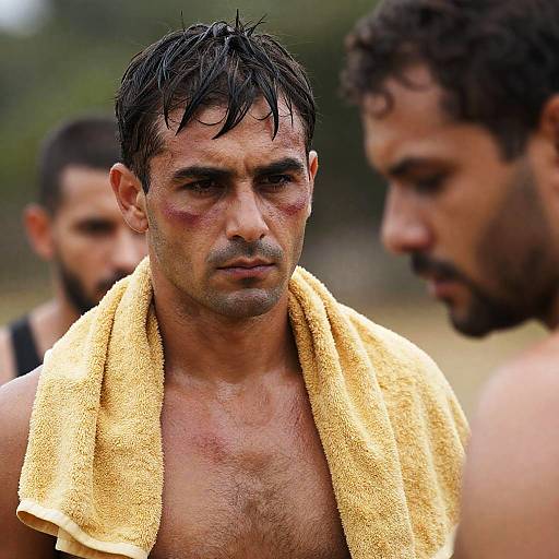 Intense Portrait of Two Concerned Men