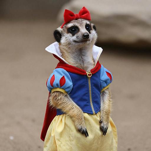 Quirky Meerkat Dressed as Snow White
