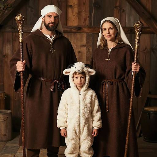 Medieval Family in Costume