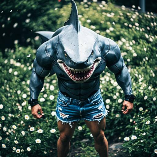 King Shark Cosplay with Strong Physique