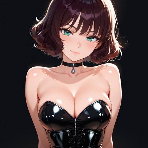 Flirty Solo Girl in Shiny Outfit Flirty Solo Girl in Shiny Outfit