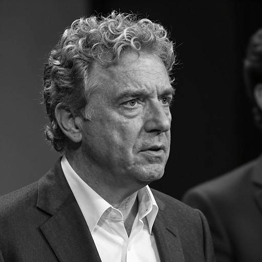 Black and White Portrait of Middle-Aged Man in Suit