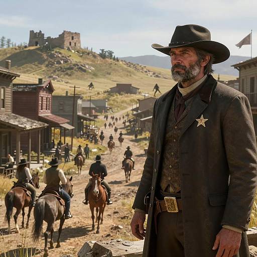 Cinematic Old West Mining Town Scene