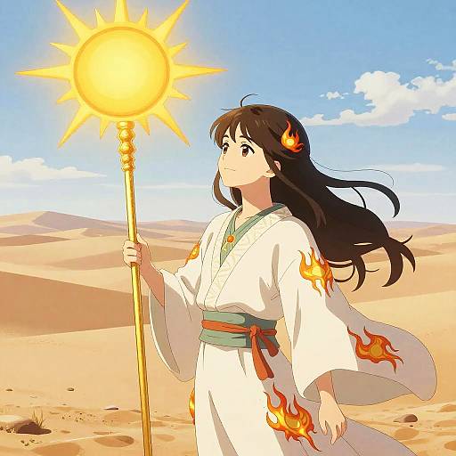 Radiant Sun Deity in Fiery Robes
