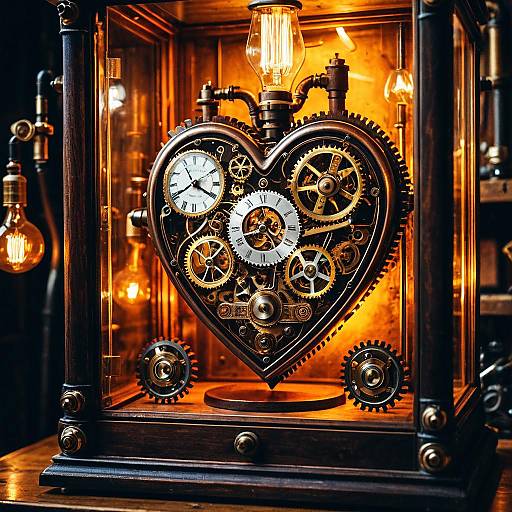 Industrial Victorian Steampunk Heart Display Case