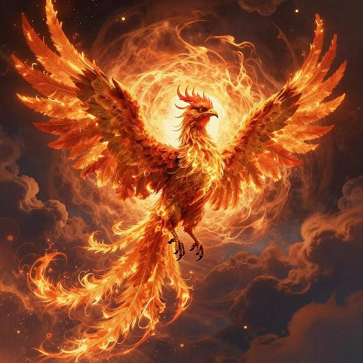 Majestic Phoenix in Fiery Splendor