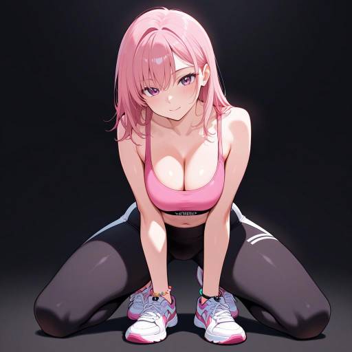 Stylish Young Woman with Vibrant Pink Hair Stylish Young Woman with Vibrant Pink Hair