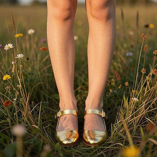 Young Woman in Sunlit Meadow