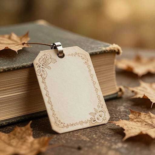 Vintage Nametag on Autumn Books