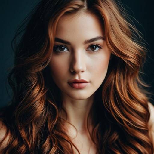 Portrait of Woman with Wavy Chestnut Hair
