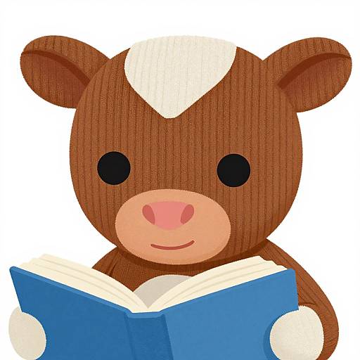 Cute Calf Reading Logo Design