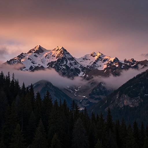 Majestic Snowy Peaks at Twilight