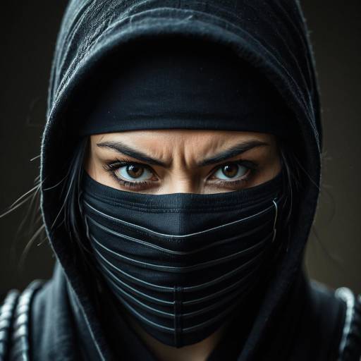 Sinister Female Ninja Portrait in 4K