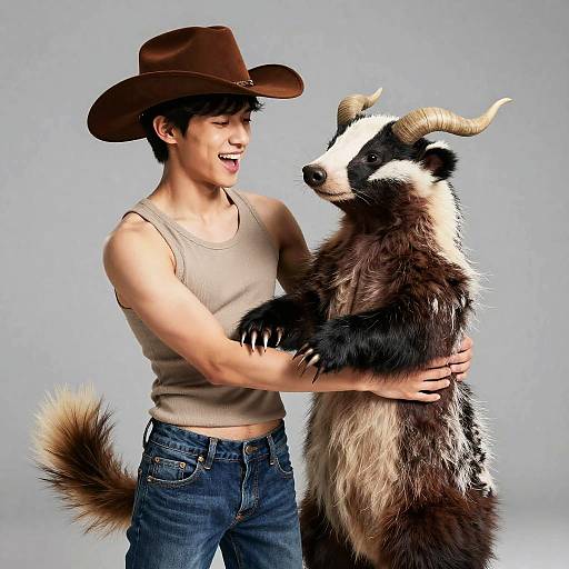Teasing Badger-Morph Boys Cowboy Shot