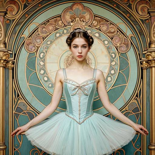 Art Nouveau Ballerina with Theater Backdrop